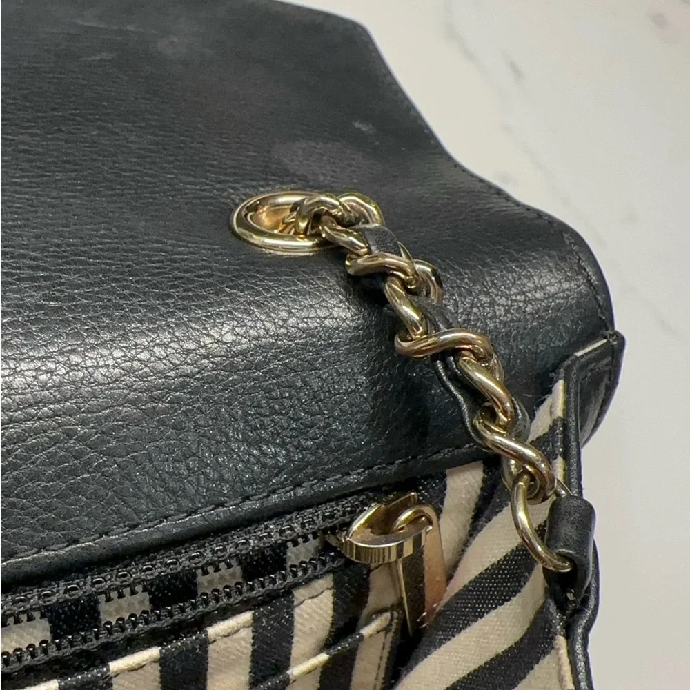 CHANEL Quilted Chevron Calfskin Small Single Flap Black Crossbody Bag + Dust Bag